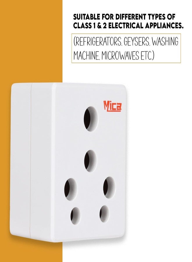 MICA 6 amp. to 16 amp. Ceramic Inside Solid 3 Pin Conversion Plug Qty - 1 (White) and MICA 3 Pin Universal Travel Adapter Conversion Plug - Qty 1 (White) - Pack of (2) - Image 4